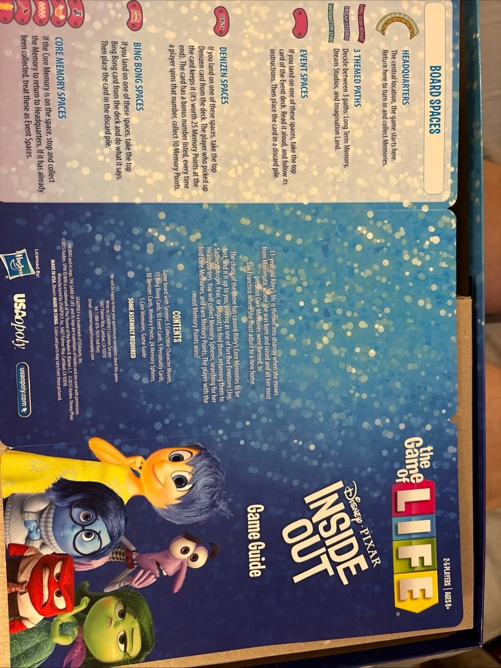 Disney Pixar Inside Out The Game of Life Board Game - Blue complete